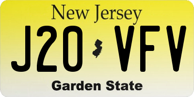 NJ license plate J20VFV