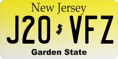 NJ license plate J20VFZ