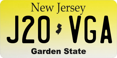 NJ license plate J20VGA