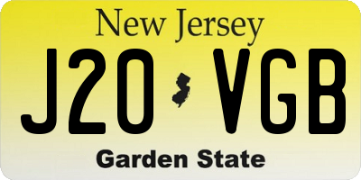 NJ license plate J20VGB