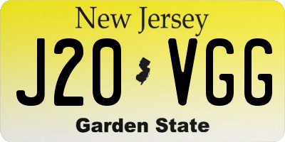 NJ license plate J20VGG