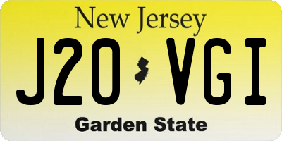 NJ license plate J20VGI