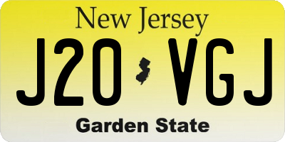 NJ license plate J20VGJ