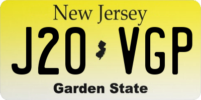 NJ license plate J20VGP