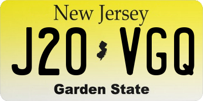NJ license plate J20VGQ