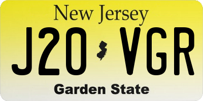 NJ license plate J20VGR