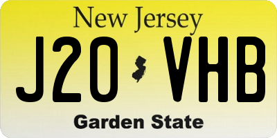 NJ license plate J20VHB