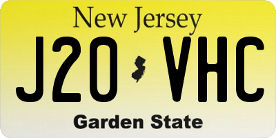 NJ license plate J20VHC