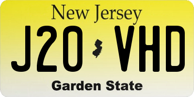 NJ license plate J20VHD