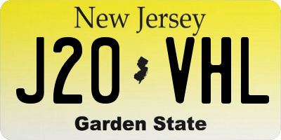 NJ license plate J20VHL