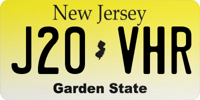 NJ license plate J20VHR