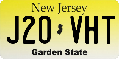 NJ license plate J20VHT