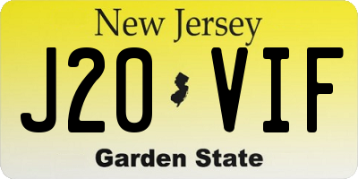 NJ license plate J20VIF