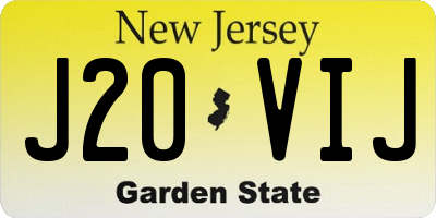 NJ license plate J20VIJ