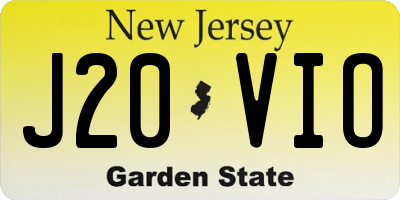 NJ license plate J20VIO