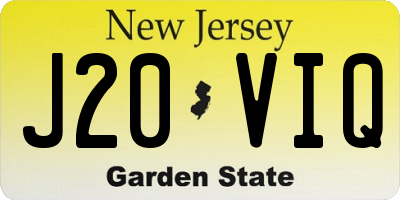 NJ license plate J20VIQ