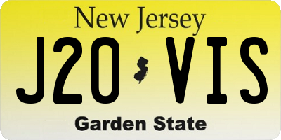 NJ license plate J20VIS