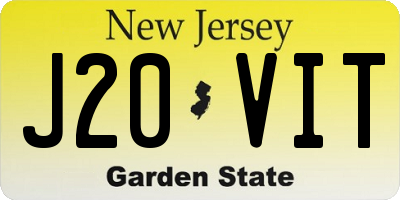 NJ license plate J20VIT