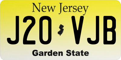 NJ license plate J20VJB