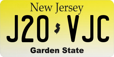 NJ license plate J20VJC