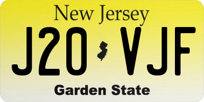 NJ license plate J20VJF
