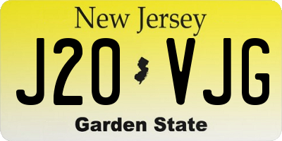 NJ license plate J20VJG