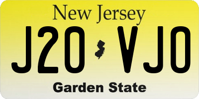 NJ license plate J20VJO