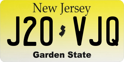 NJ license plate J20VJQ