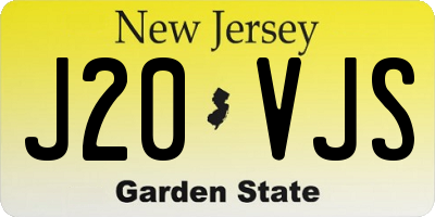 NJ license plate J20VJS