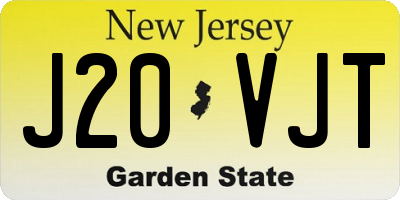 NJ license plate J20VJT