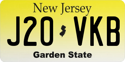 NJ license plate J20VKB