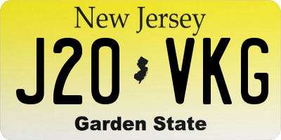 NJ license plate J20VKG