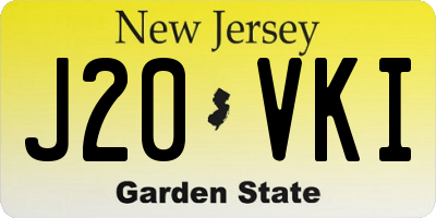 NJ license plate J20VKI
