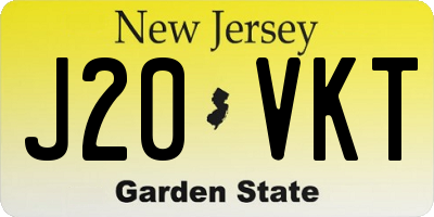 NJ license plate J20VKT