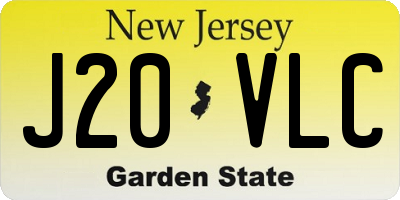 NJ license plate J20VLC