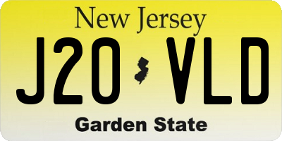 NJ license plate J20VLD