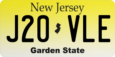 NJ license plate J20VLE