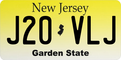 NJ license plate J20VLJ