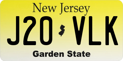 NJ license plate J20VLK
