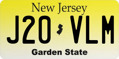 NJ license plate J20VLM