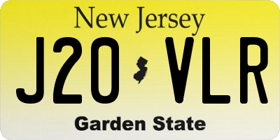 NJ license plate J20VLR