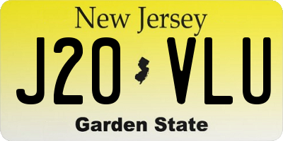 NJ license plate J20VLU