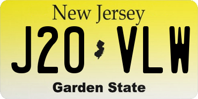 NJ license plate J20VLW