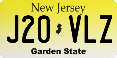 NJ license plate J20VLZ