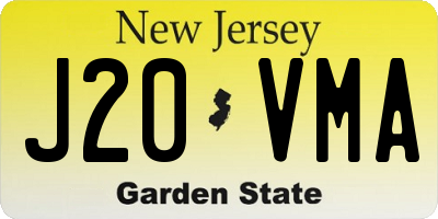 NJ license plate J20VMA