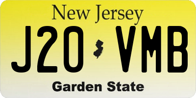 NJ license plate J20VMB