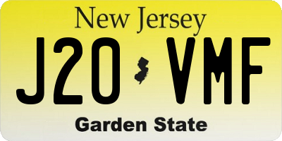 NJ license plate J20VMF