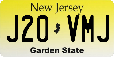 NJ license plate J20VMJ