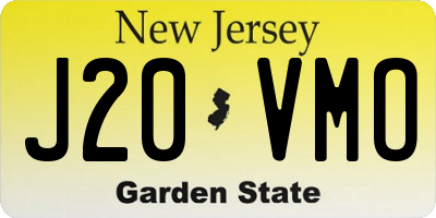 NJ license plate J20VMO