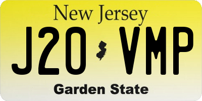 NJ license plate J20VMP